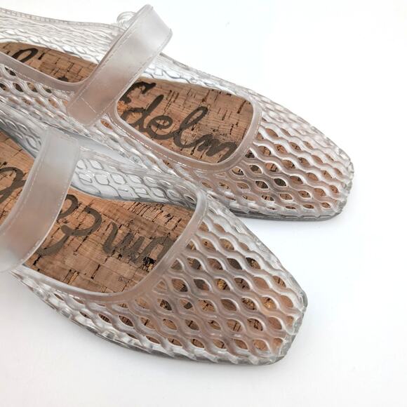 Sam Edelman Michaela Mary Jane Flat Adjustable Women's Clear Size US7 EU38 - Picture 11 of 12